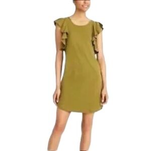 J Crew Factory Ruffled Shoulder T-Shirt Dress